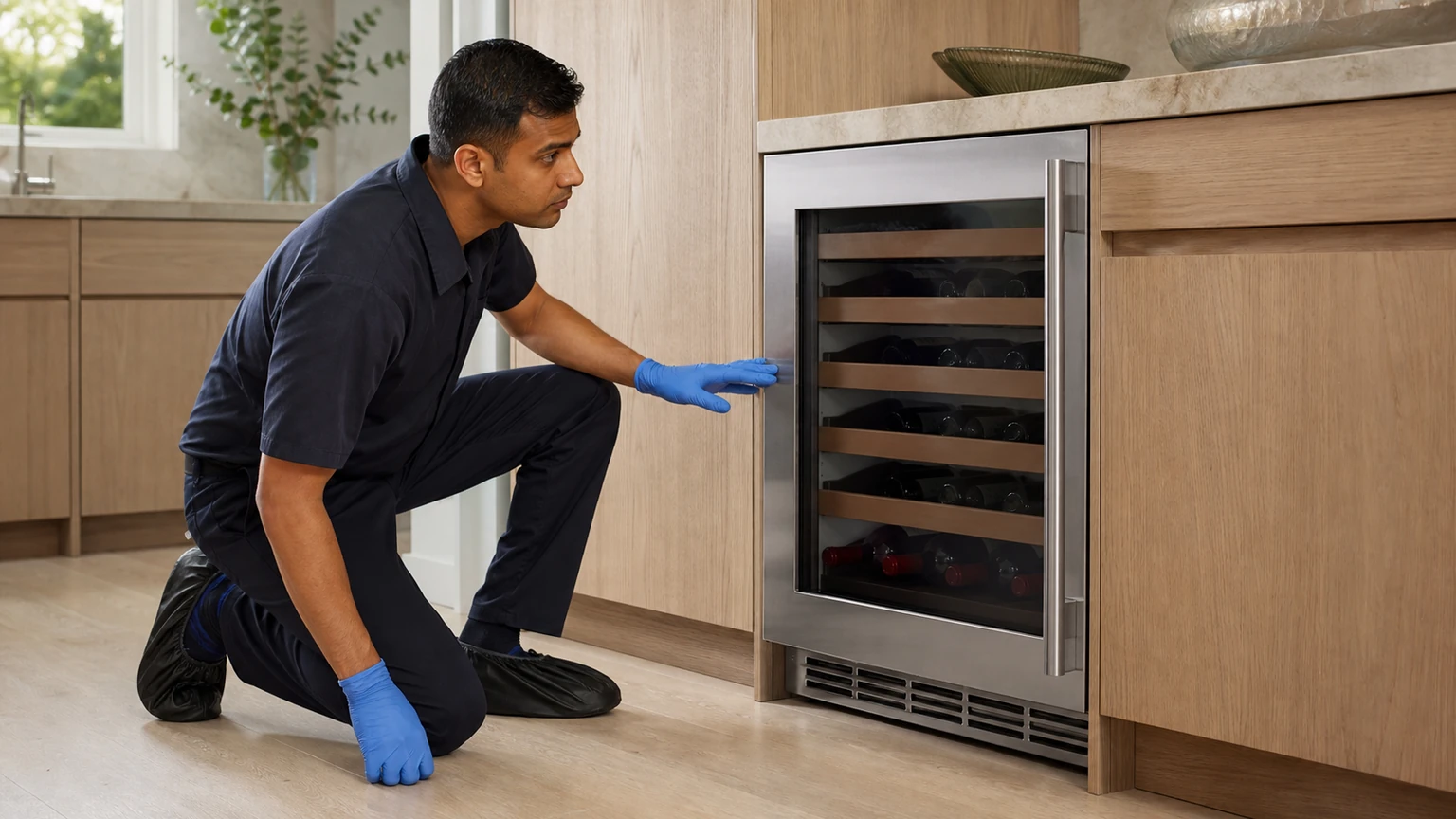 Built-in wine cooler diagnostic visit in the service area